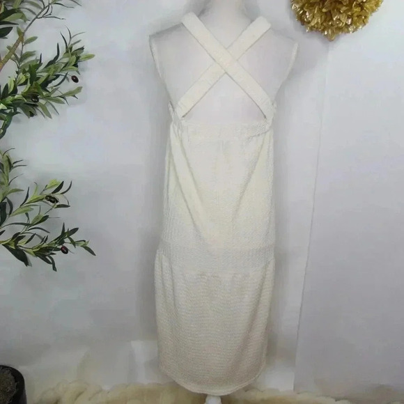asos design womens cream textured dress sz 12 - Picture 3 of 7